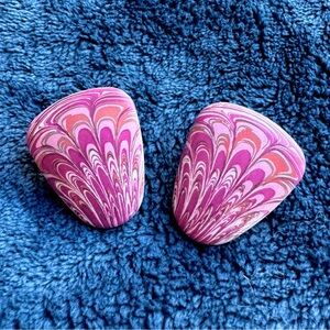 Pink printed earrings